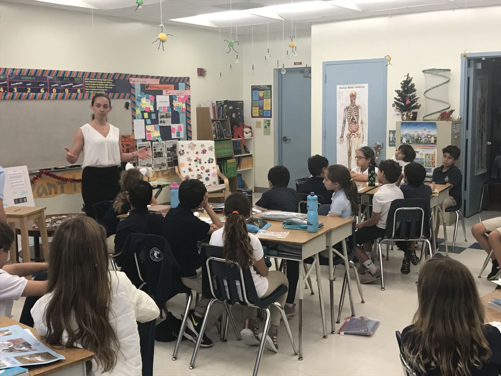 Village Manager Andrea Agha visits with the K8 Center #kbminijournalists